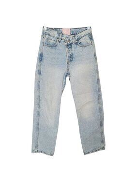Revice High-Waisted Straight-Leg Jeans Womens Size 26 Light Wash Button-Fly